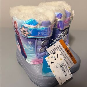 BRAND NEW Frozen Kids' Snow Boots with Fur Trim. Size 8